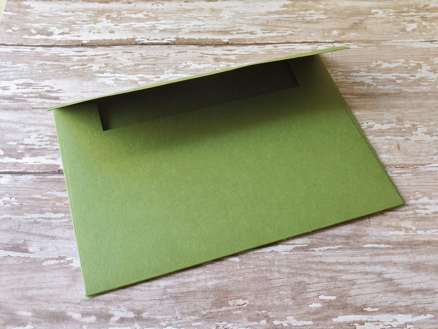 Olive Green 4x6 Square Party Invitation Card Envelopes Pack of 10 Handmade