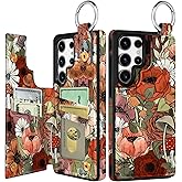 Shorogyt for Samsung Galaxy S25 Ultra Wallet Case - Cute Fashion Mogu Flower Design with Card Holder Kickstand for Magnetic Clasp Back Flip Folio Leather Phone Cases for Wome Girls Men