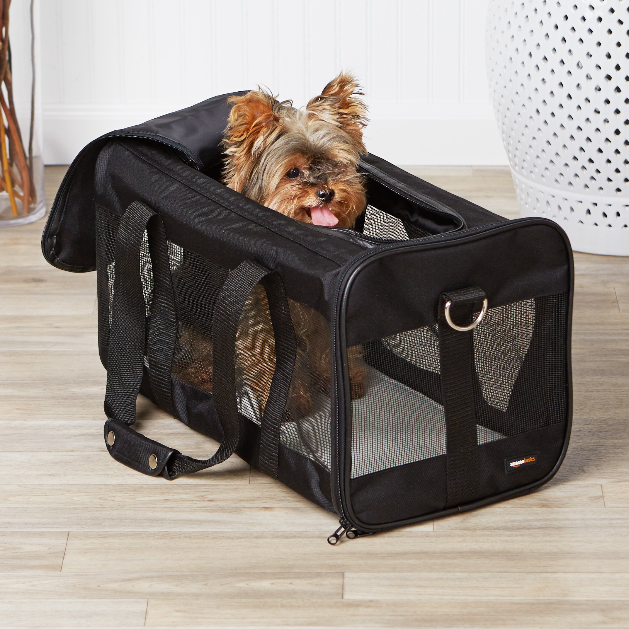 AmazonBasics Black SoftSided Pet Carrier Large eBay