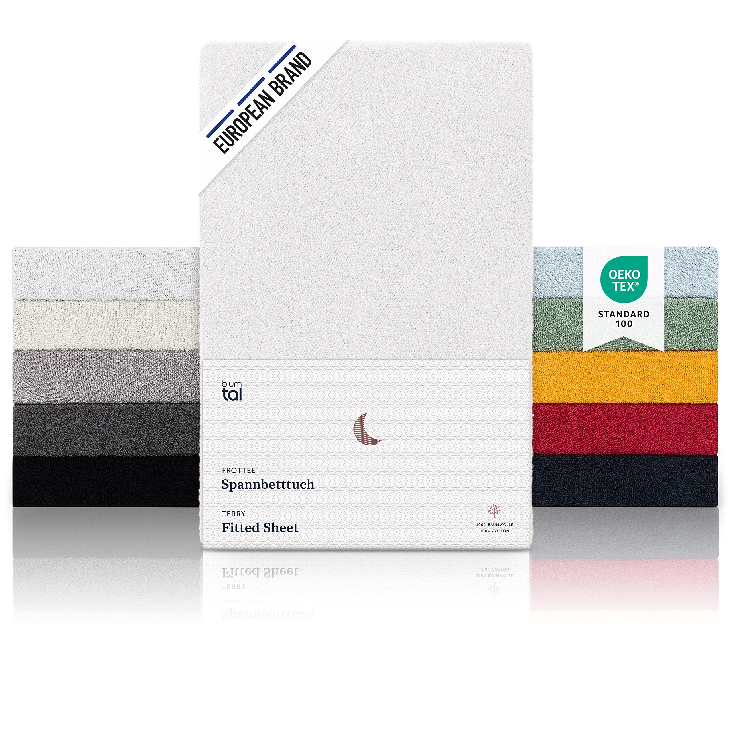 Blumtal SINGLE Fitted Sheet Terry Cloth - Super Soft, Cozy and Warm Bed Sheets Fitted - White