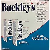 BUCKLEY'S Complete Cough Cold and Flu 250ML Bottle 2 Pack Fast Relief of Dry Cough, Sore Throat, Fever &amp; Chills