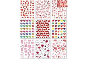 LINAYE Valentines Stickers for Kids - 400PCS Cute Valentines Stickers for Cards Envelopes Craft Scrapbooking Valentine Day Party Favors Supplies Love Stickers for Girls Boys