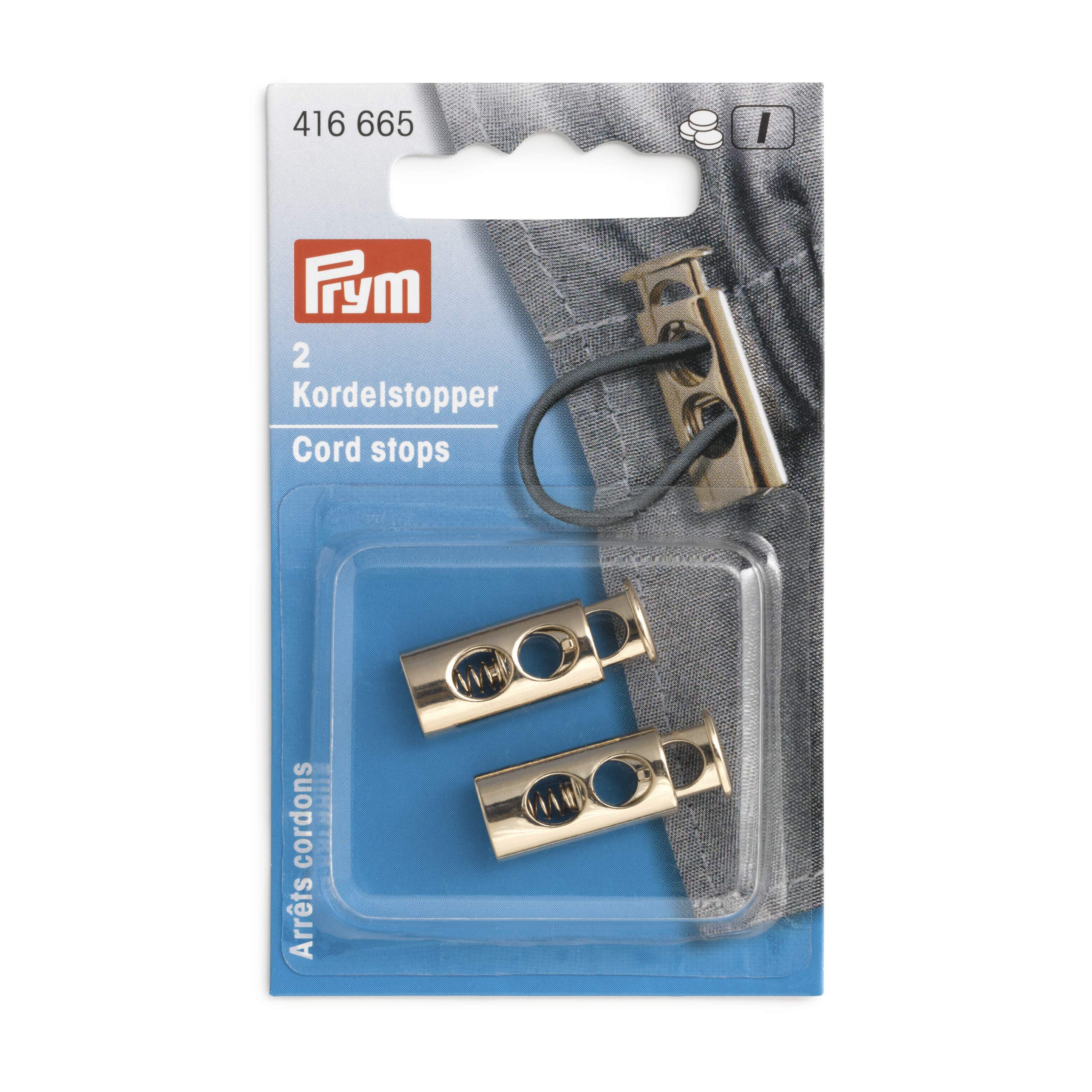 Prym Cord Stopper, Metal, New Gold, 9,7 x 26 mm