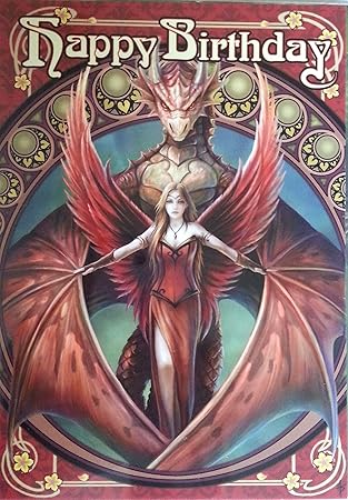 Copperwing Fantasy Art Nouveau Anne Stokes Geburtstag Grußkarte ... Copperwing Fantasy Art Nouveau Anne Stokes Geburtstag Grußkarte ...