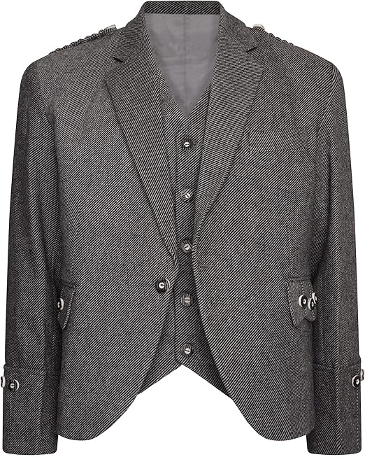 Crail Highland Kilt Veste et gilet en tweed écossais gris Amazon.fr