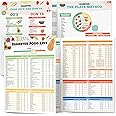 Vinca Blue 2 Pcs Diabetes Food List, Printable Laminated Diabetic Food Chart, Low Carb, Pre Diabetic Meal Plan, Meal Planner for Diabetics Type 1 w/Serving Size, Glycemic Index (GI), Carbs, Calories