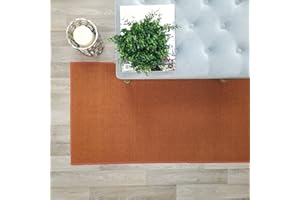 Kapaqua Custom Size Burnt-Orange Solid Plain Rubber Backed Non-Slip Hallway Stair Runner Rug Carpet 22 inch Wide Choose Your Length 22in X 2ft