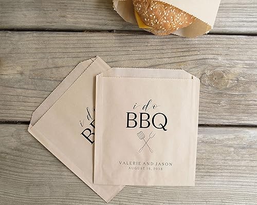Amazon Com I Do Bbq Favors Burger Bags Rustic Wedding Barn