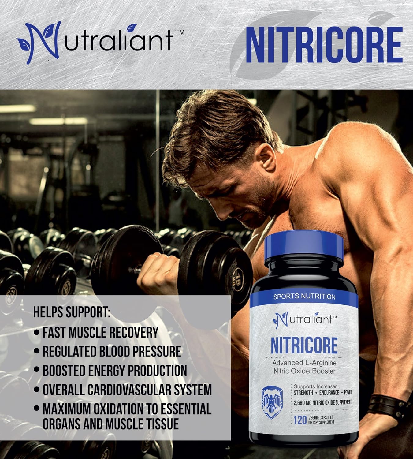 Nitric Oxide Supplements For Men EXTRA Strength 2,680mg L Arginine NO