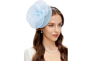 BABEYOND Fascinators Hats for Women - Tea Party Kentucky Hat Derby Headband Elegant Wedding Party Bride Hat with Hair Clip
