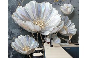 Black White 3D Floral Oil Painting Relief Wallpaper Modern Bedroom Nordic Style Plants Room Decor Murals Office Living Room T