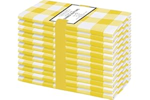 Cotton Clinic Set of 12 Buffalo Plaid Cloth Napkins 100% Cotton 20x20 inches - Soft Durable Washable - Ideal for Events Weddi