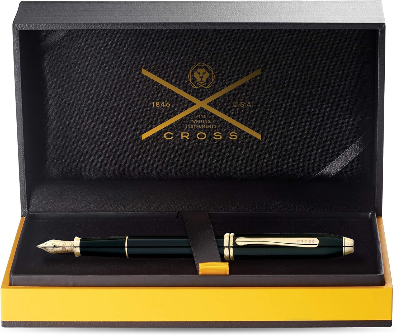Cross Townsend Black Lacquer with 23 Carat Gold Plated Appointments Fountain Pen with 18CT Gold Nib Item# 576 - Image 3