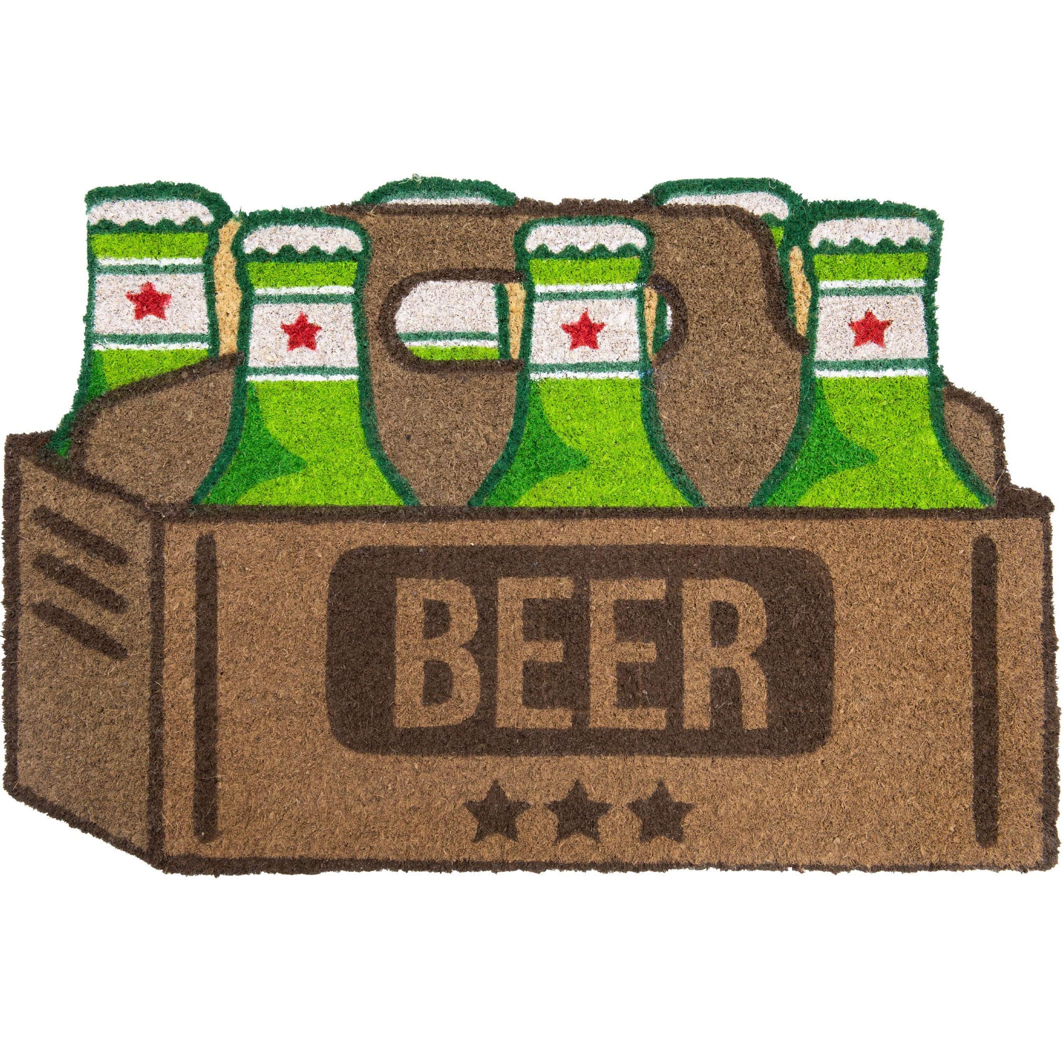 Fisura - Shaped entrance mat. Original Coconut doormat with PVC anti-slip backing. Measurements: 70 x 40 cm. (Beers, brown)
