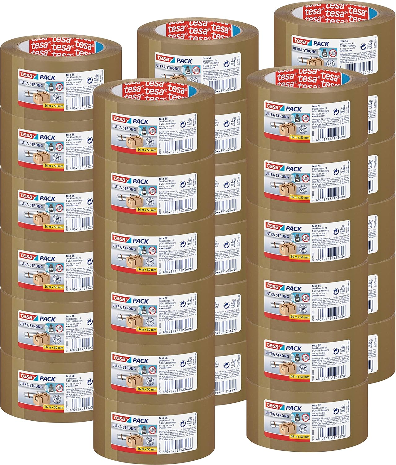 30 Rollen tesa Ultra Strong Packband (aus PVC mit besonders starker ...