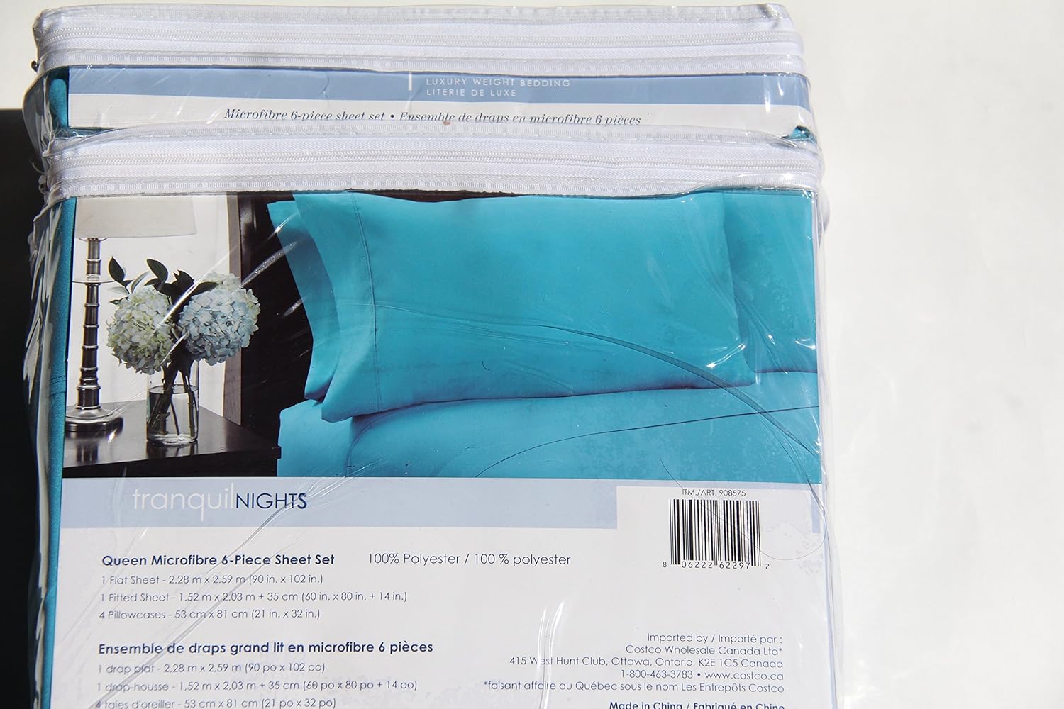 Tranquil Nights Luxury Weight Bedding Queen 6 Piece Sheet Set Turquoise Amazon Ca Home Kitchen