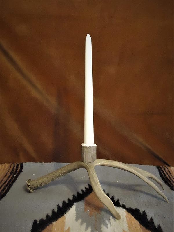 Real shed deer antler candle holder with real antler cup