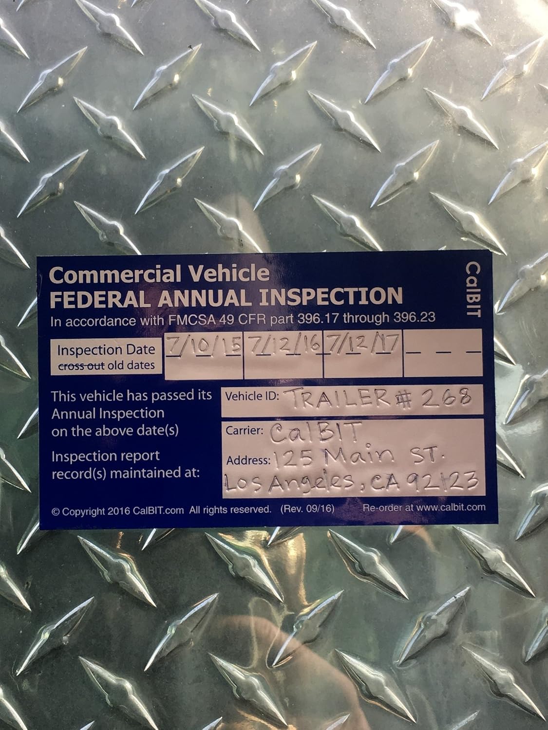 33 Fmcsa Annual Vehicle Inspection Label Label Design Ideas 2020