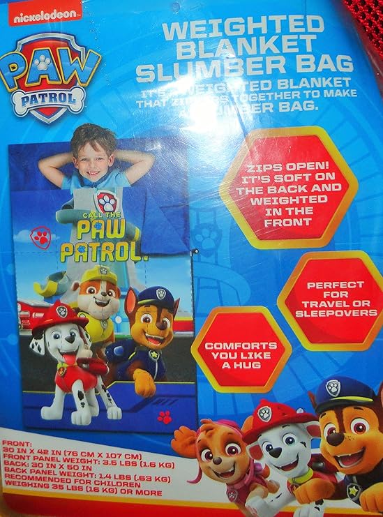 Amazon.com: Paw Patrol Weighted Blanket Slumber Bag: Sports & Outdoors