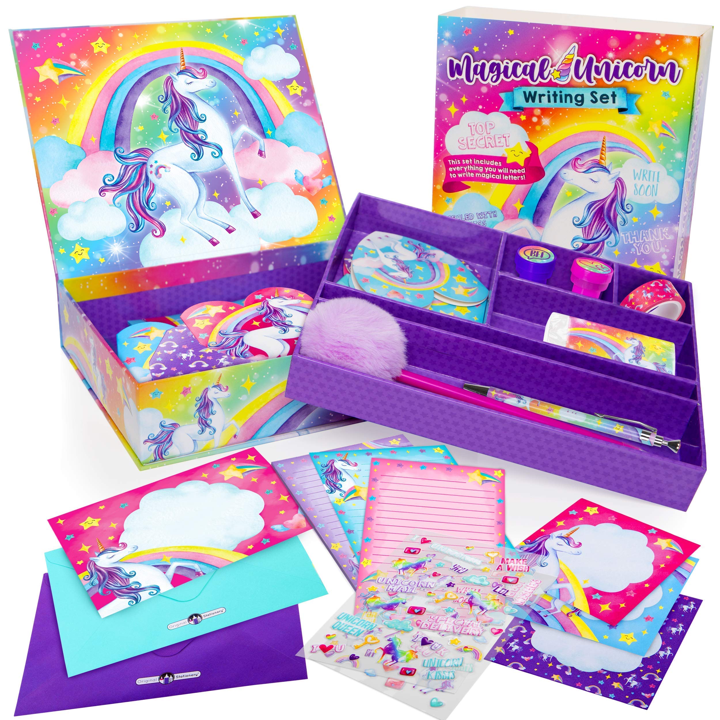 Original Stationery Unicorn Letter Writing Set, 45-Piece Stationery Set for Girls, Get Creative, Write Short Unicorn Stories, & Practice Handwriting