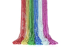 Biubumtu Mardi Gras Beads, 30Pcs Colorful Bead Necklace, 6 Kinds of 33" Beaded Necklace Bulk Costume Stuff, Festival Parade Throw Accessories for Mardi Gras St Patricks Xmas Favors