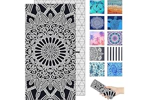 MARGELIFE Microfiber Beach Towel – Quick Dry Lightweight Sand Free Oversized Large Towel Accessories Travel Must Swim Pool Yoga Camping Summer Cruise Ship Essentials Compact Sandproof Gift Art Mandala(71" 32")