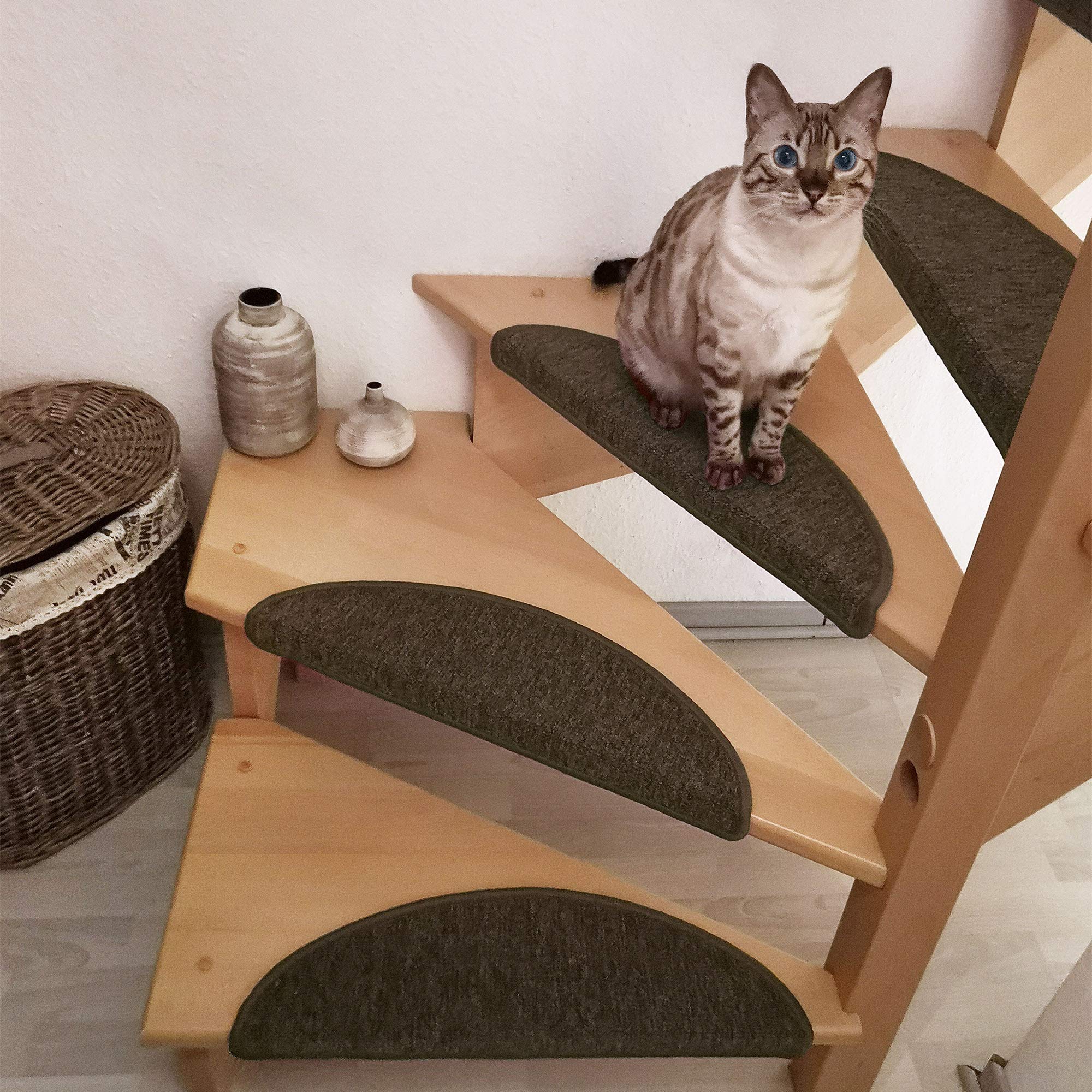 Beautissu 15x Anti Slip Stair Carpet Treads Self Adhesive 15x55 | UAE