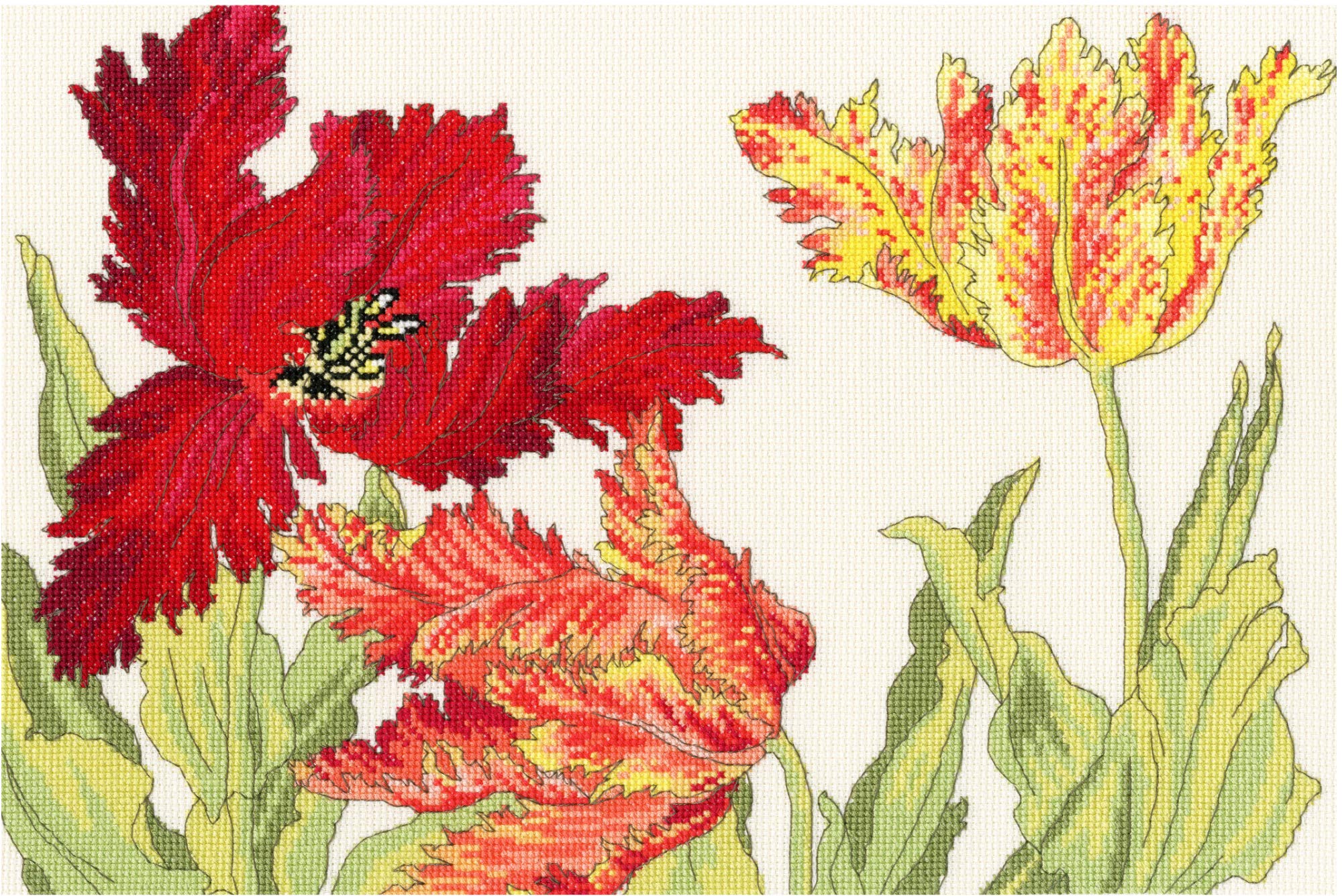 Bothy Threads Cross Stitch Kit - Tulip Flowers - Developed from Japanese Prints on Wood