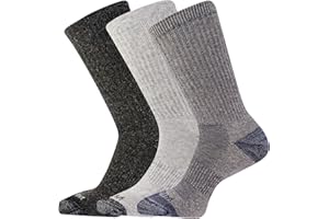 Merrell Unisex Adult Wool Everyday Hiking Crew Socks (3-Pairs)
