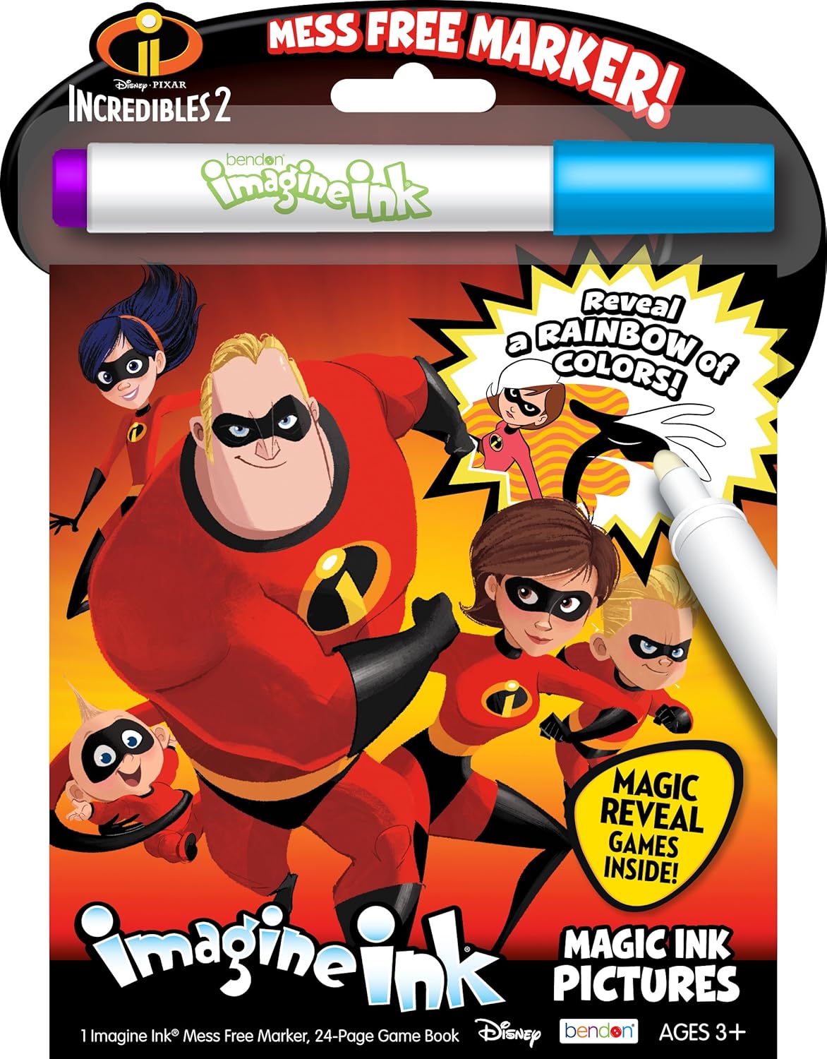 Bendon 43334 Disney Incredibles 2 Imagine Ink Magic Ink Pictures