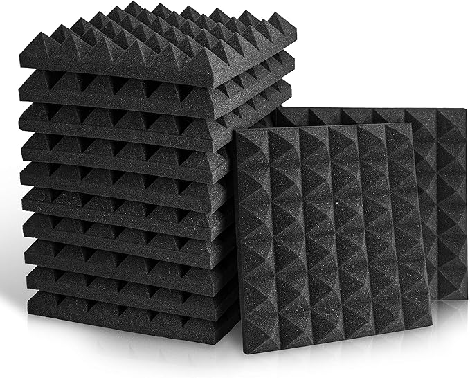 Acoustic Foam Panels, Studio Wedge Tiles, 2" X 12" X 12" Acoustic Foam