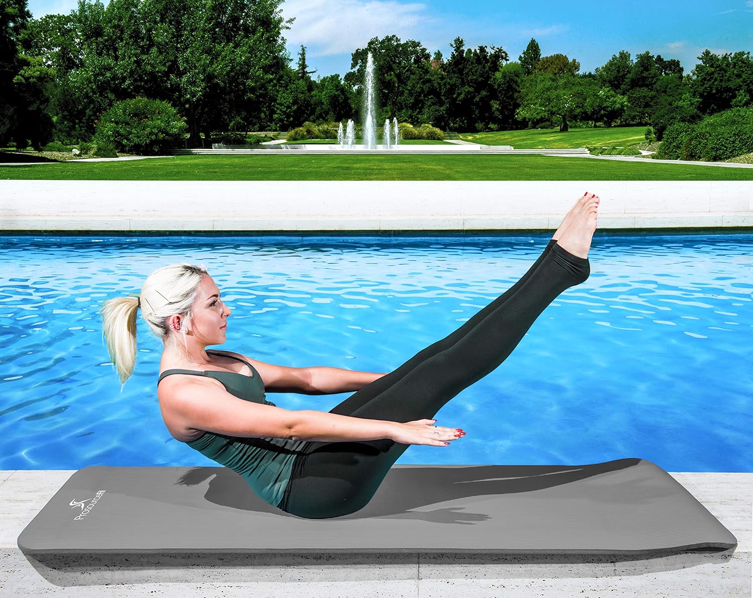 ProsourceFit Extra Thick Yoga and Pilates Mat ½ (13mm), 71-inch Long High Density Exercise Mat with Comfort Foam and Carrying Strap, Grey : Sports & Outdoors