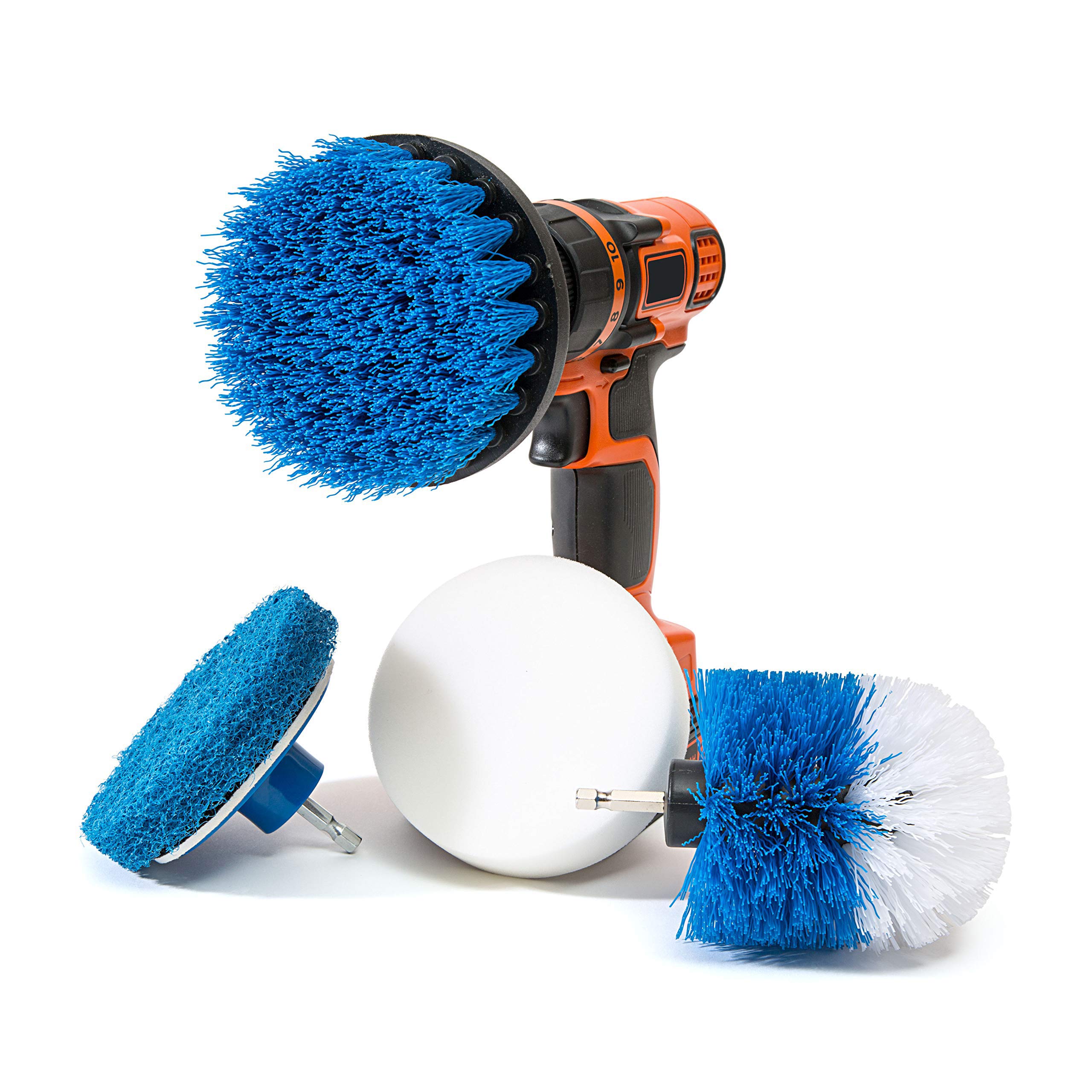 RevoClean 4 Piece Scrub Brush Power Drill AttachmentsAll Purpose Time Saving KitPerfect for