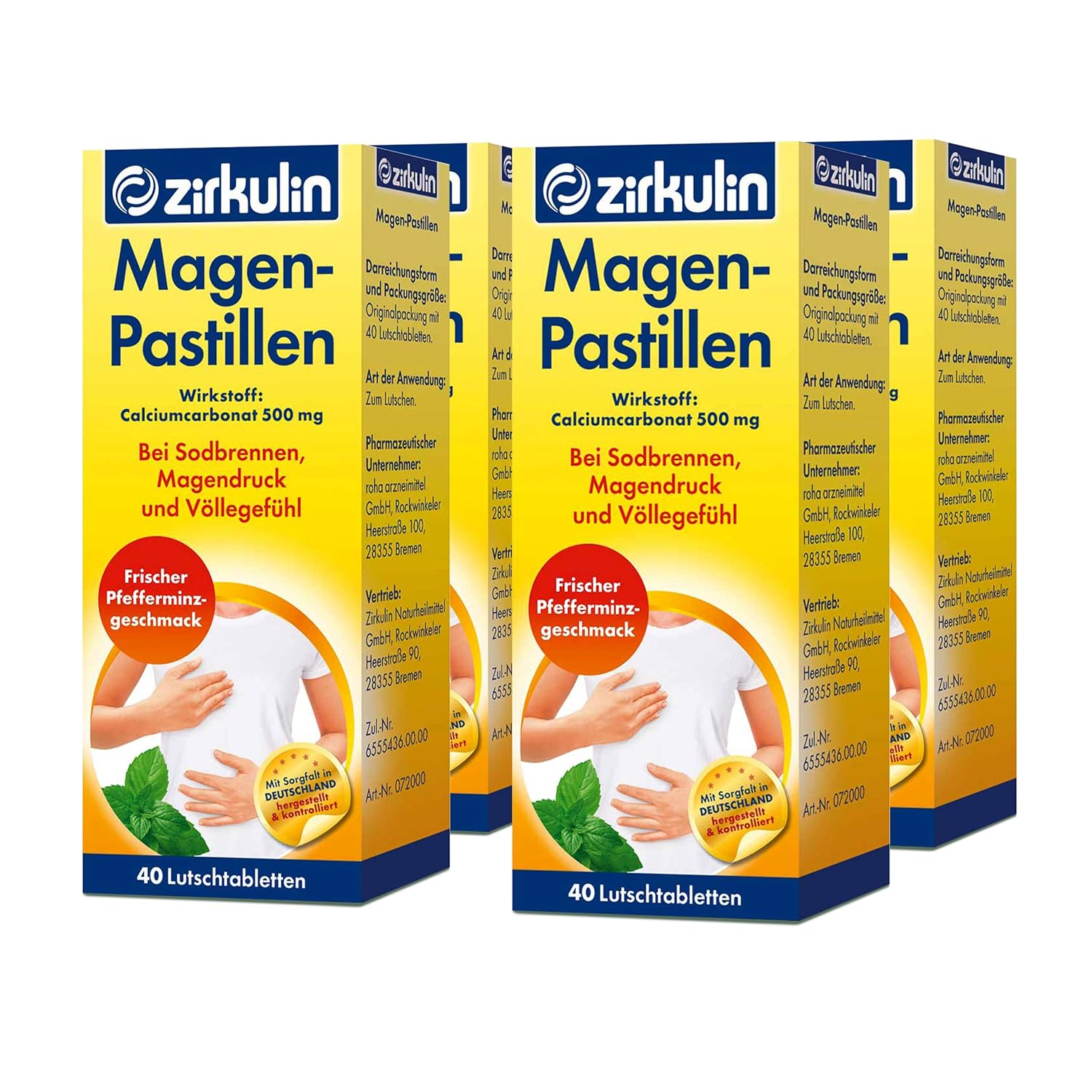 Zirkulin Magen-Pastillen, Lutschtabletten gegen Sodbrennen, Magendruck ...