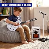 The Magic Toy Shop Kids Electric Guitar Amp Microphone Stand Set White 3+ view 3