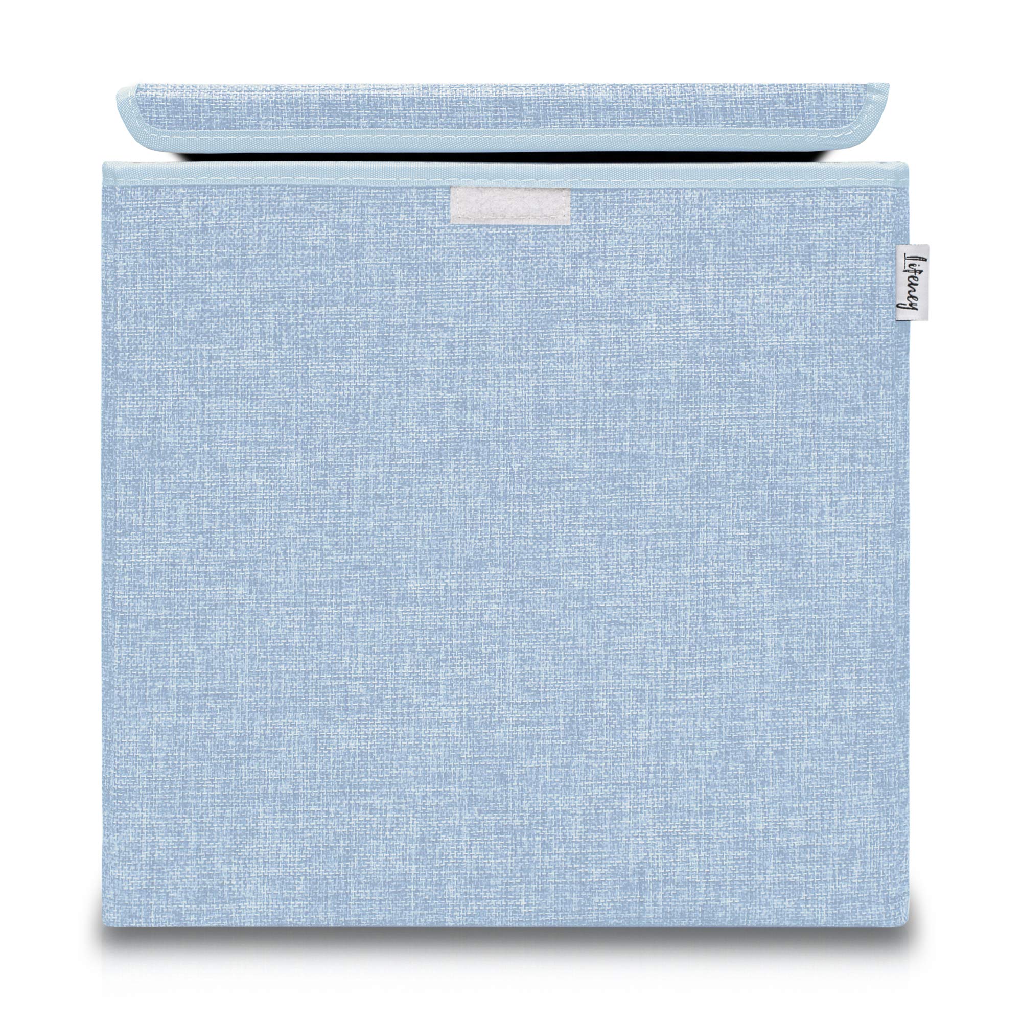 LIFENEY Storage Box with Lid in Blue, Foldable Toy Box Suitable for Cube Shelves, Organiser Box for Children's Room, Storage Basket Children