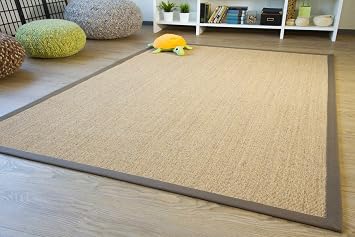 Sisal Teppich Brazil Mit Bordure Farbe Natur Dunkel Oliv Premium