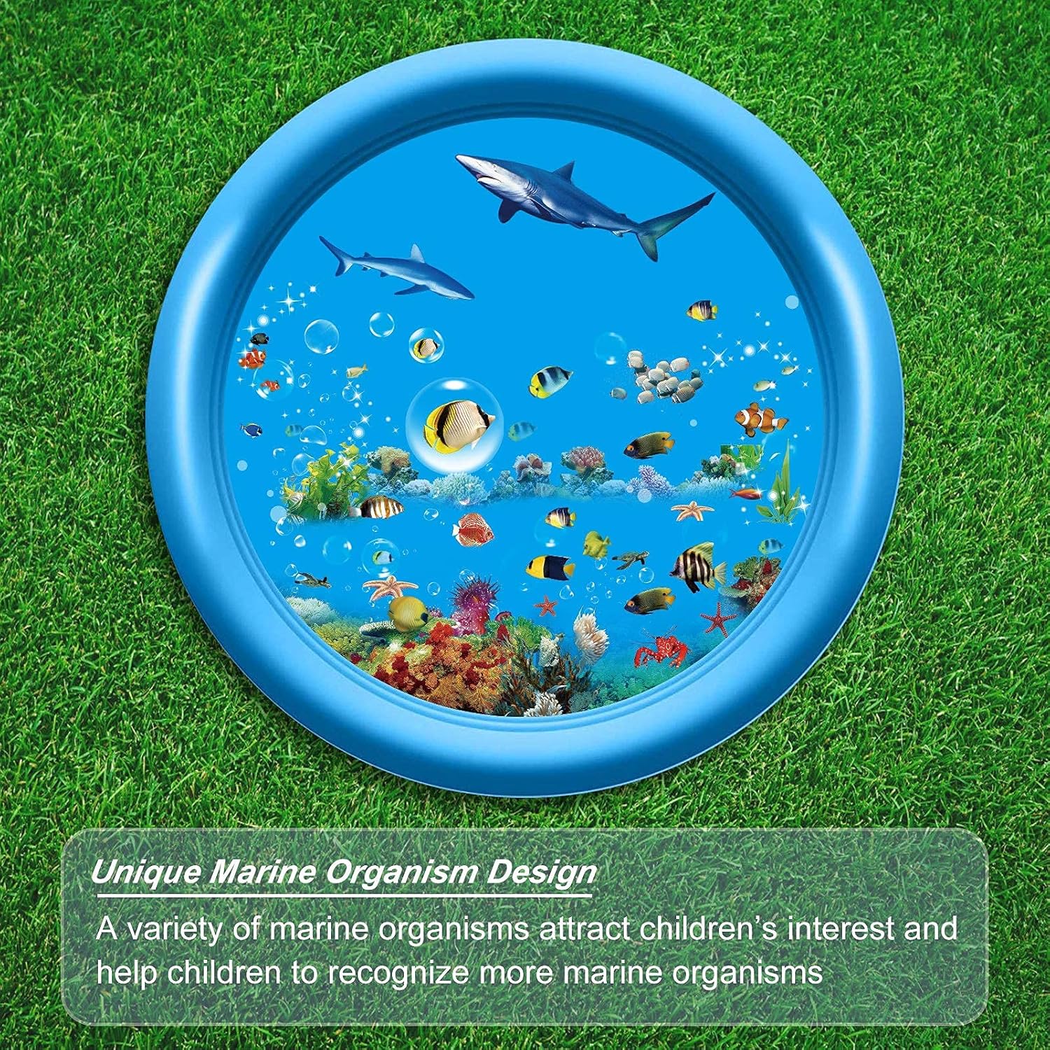 Inflatable Kiddie Pool with Sprinkler for Kids - 50" Baby Pool for Summer Fun, Swimming Pool for Backyard - Inflatable Kids Pool Above Ground, for Age 2 3 4 5 6 7 8 9 10+: Toys & Games