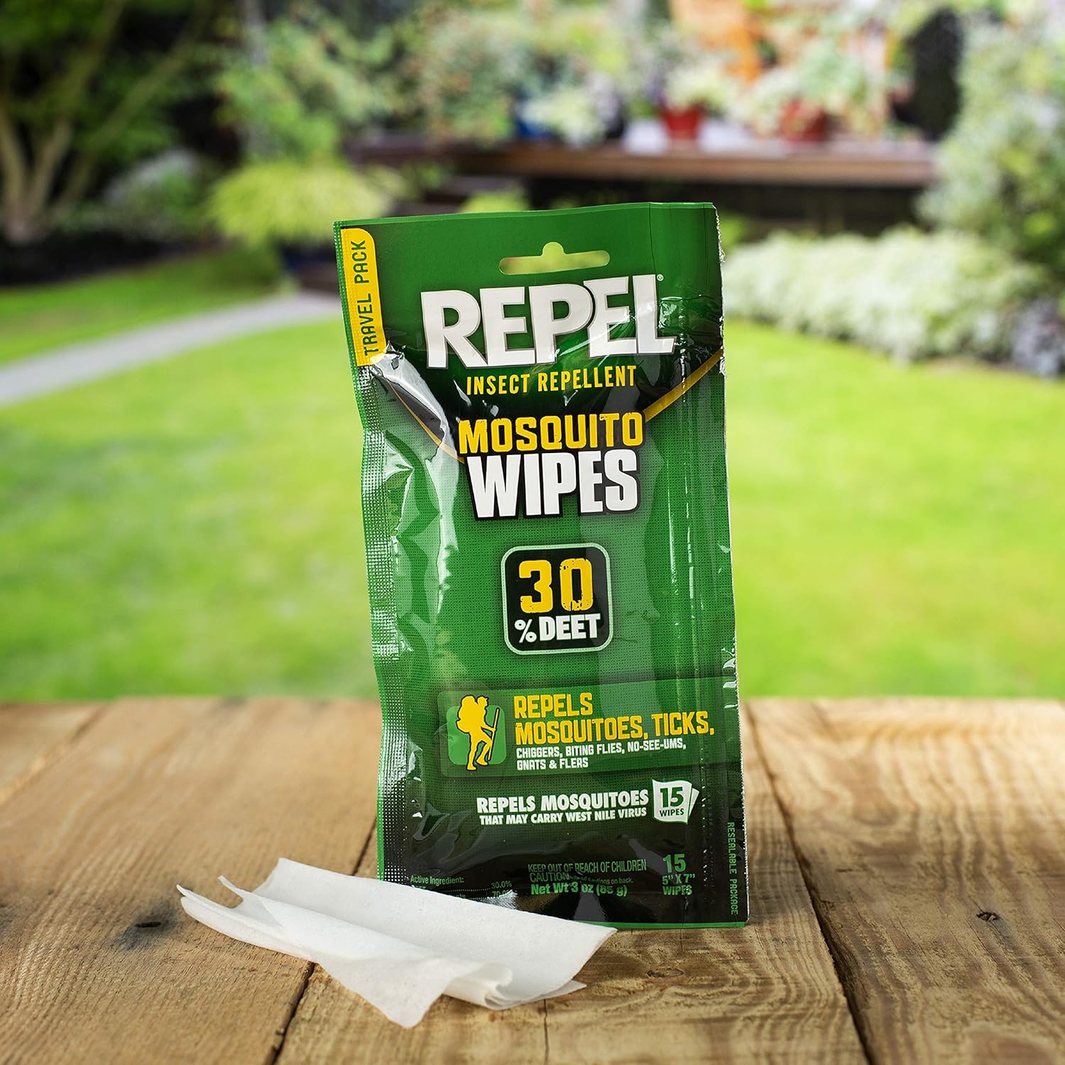 Repel 94100 Insect Repellent Mosquito Wipes 30% DEET, 15-Count: Industrial & Scientific
