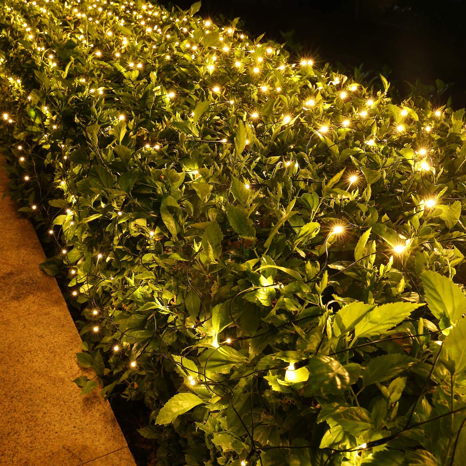 Photo 1 of 12ft x 5ft 360 LED Christmas Net Lights, 8 Modes Waterproof With Timer Low Voltage Connectable Mesh Lights for Trees, Bushes, Shurb, Garden, Outdoor Decoration(1 Pack, Green Wire, Warm White)