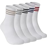 PERFECT CORNER Cotton Striped Athletic Quarter Socks with Cushioning & Arch Support for Running & Workouts