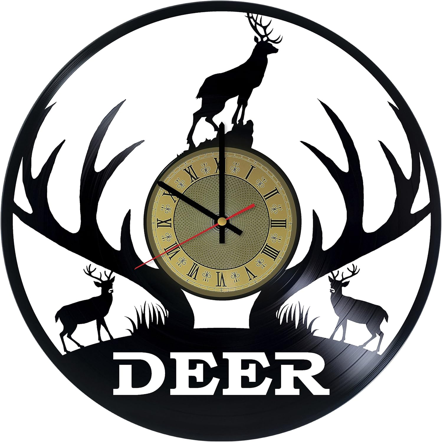 Deer wall lock, deer antler wall clock, deer head wall clock, deer