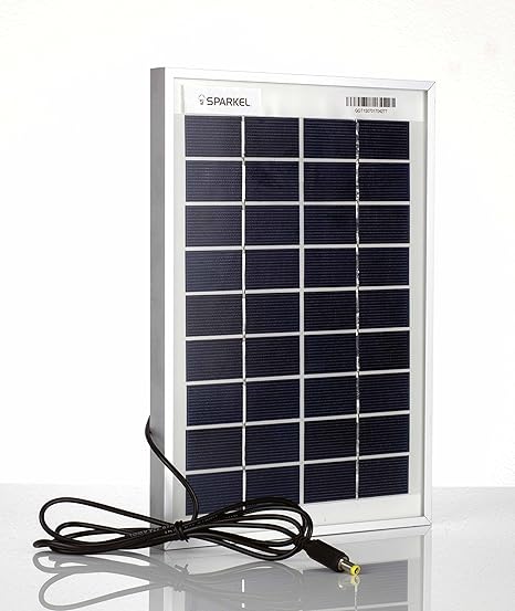 Sparkel 5W Solar Panel with Three Meter Long Wire for DC Connection