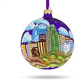 Raleigh, North Carolina, USA Glass Ball Christmas Ornament 4 Inches