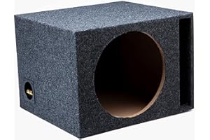 American Sound Connection Car Audio Single 12" Vented Subwoofer Stereo Sub Box Ported Enclosure 5/8" MDF