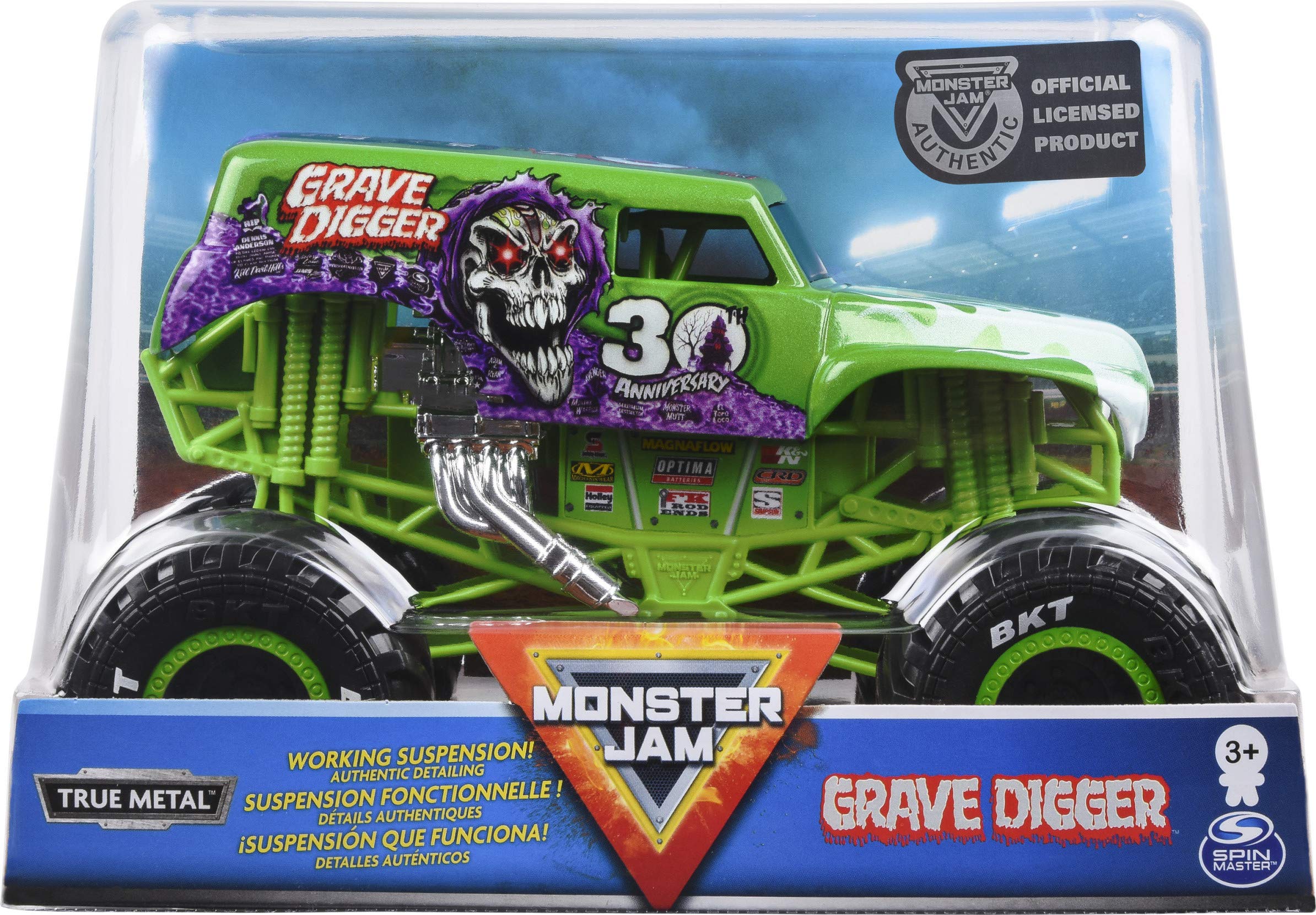 Monster Jam Official Grave Digger Monster Truck, Die-Cast Vehicle, 1:24 Scale