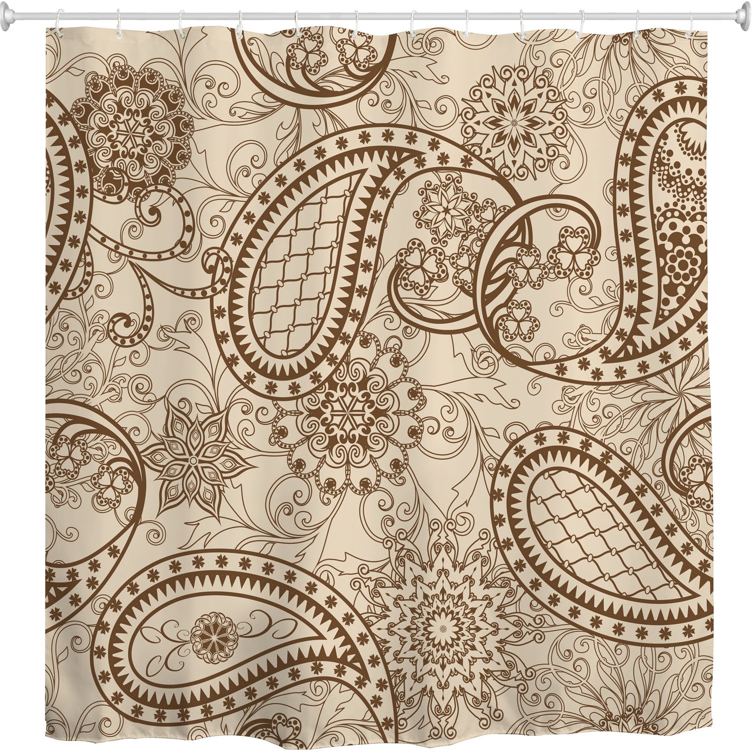 Amazon Com Broshan Beige Paisley Shower Curtain Retro Antique
