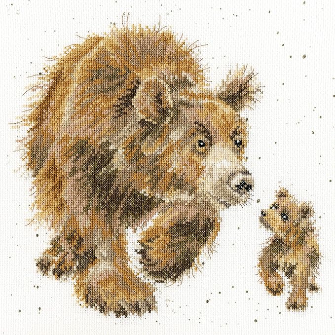 Bothy Threads Counted Cross Stitch Kit In My Footsteps Bear & Cub Amazon.co.uk Kitchen & Home