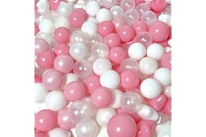 BBRUN 170 Pcs Ball Pit Balls Pink Plastic Play Balls for Babies Ball Pit Kids Play Tents,Children Soft Pool Balls for Birthday Decorations Parties Playground Toys Pool Balls