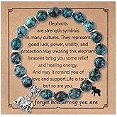 ZLLOO Natural Stone Bracelet for Women Pink Ribbon Awareness Handmade Beaded Encouragement Gift with Message Card